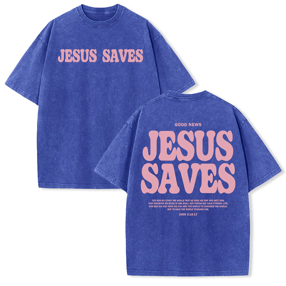 Jesus Saves Washed T-Shirt
