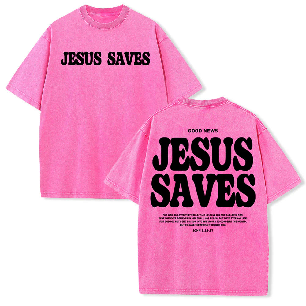 Jesus Saves Washed T-Shirt