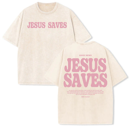 Jesus Saves Washed T-Shirt